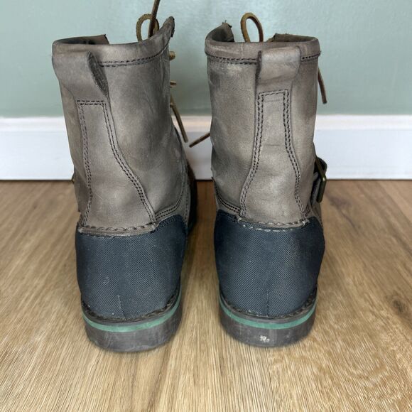 Polo Ralph Lauren Mens 10 D Ranger Boots Brown Woolton Lace Up Buckle Leather - Picture 7 of 11